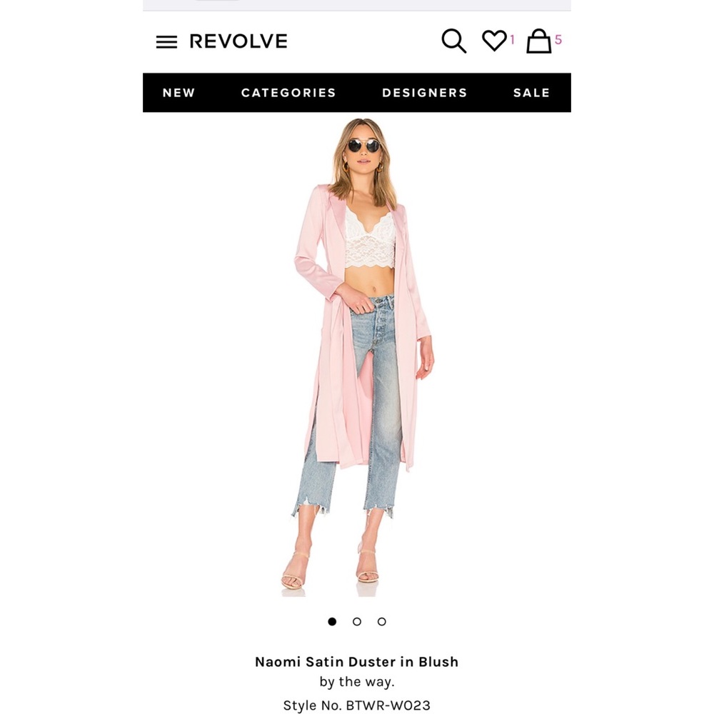 By the way. Naomi Satin Duster in Blush size large